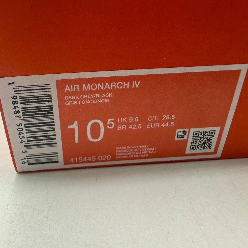 Nike Air Monarch IV Shoes Mens Size 10.5 Dark Grey Black Training 415445-020
